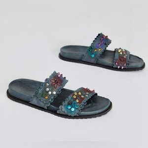 FREE PEOPLE Callie Spellbound Studded Embellished Leather Sandal Sides Spike 9.5